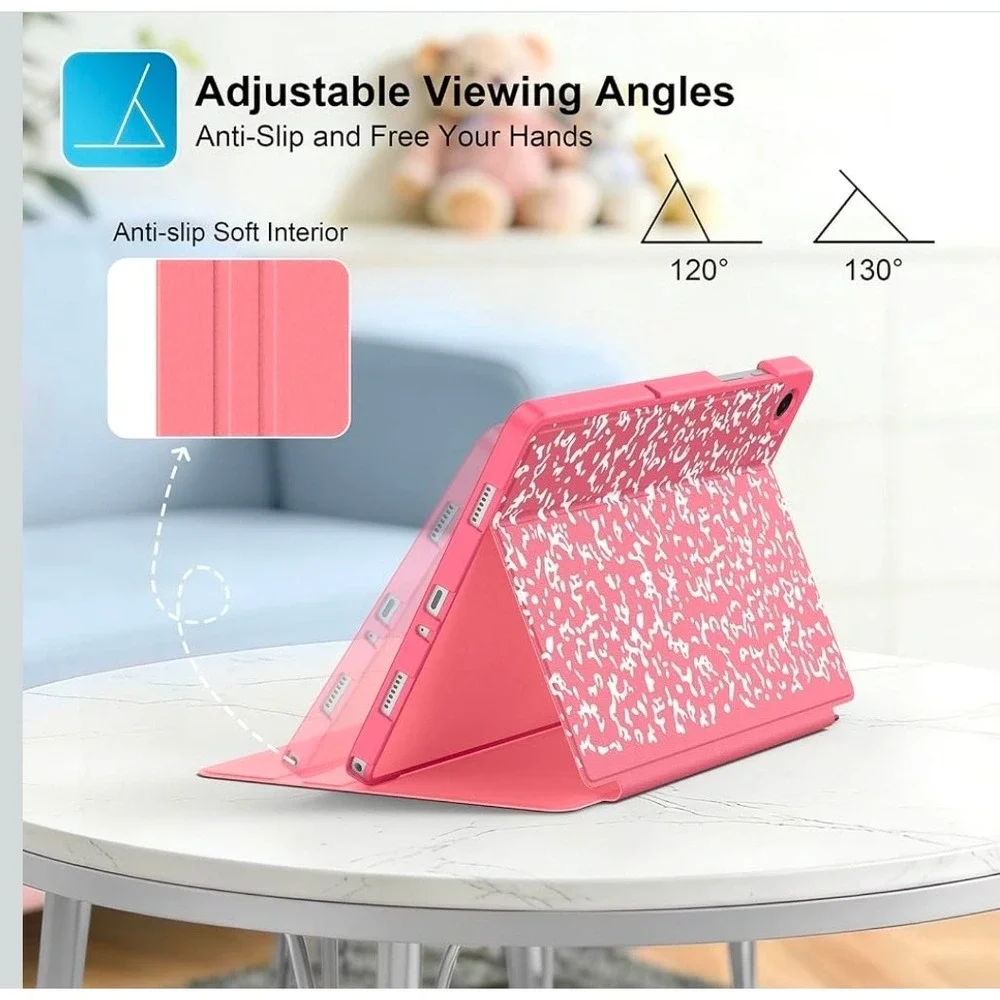 Pink Composition Case for Samsung Galaxy Tab A9+ A11+ 11 inch Folio SM-X210